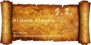 Vilheim Klaudia névjegykártya